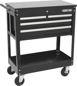 Ironton 30in. 4-Drawer Tool Cart - 33-7/8in.L x 17-5/8in.W x 39-1/8in.H, 500-Lb. Capacity