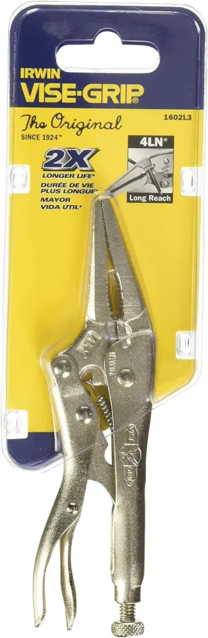 IRWIN INDUSTR TOOL 1602L3 LNG Nose Lock Pliers, 4"