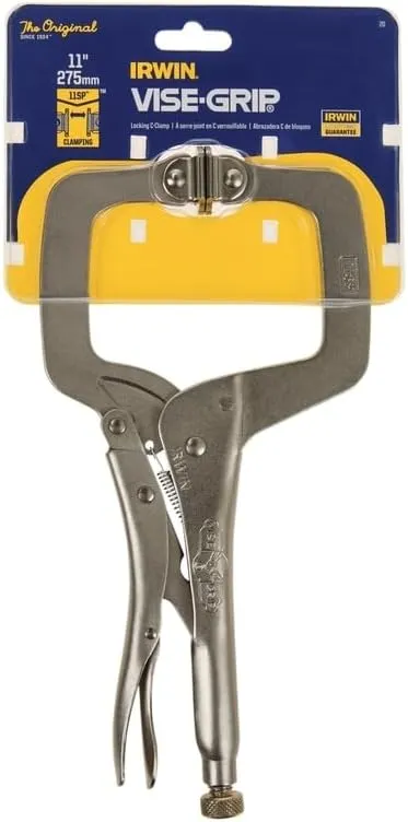 IRWIN VISE-GRIP Original Locking C-Clamp with Swivel Pads, 11", 20