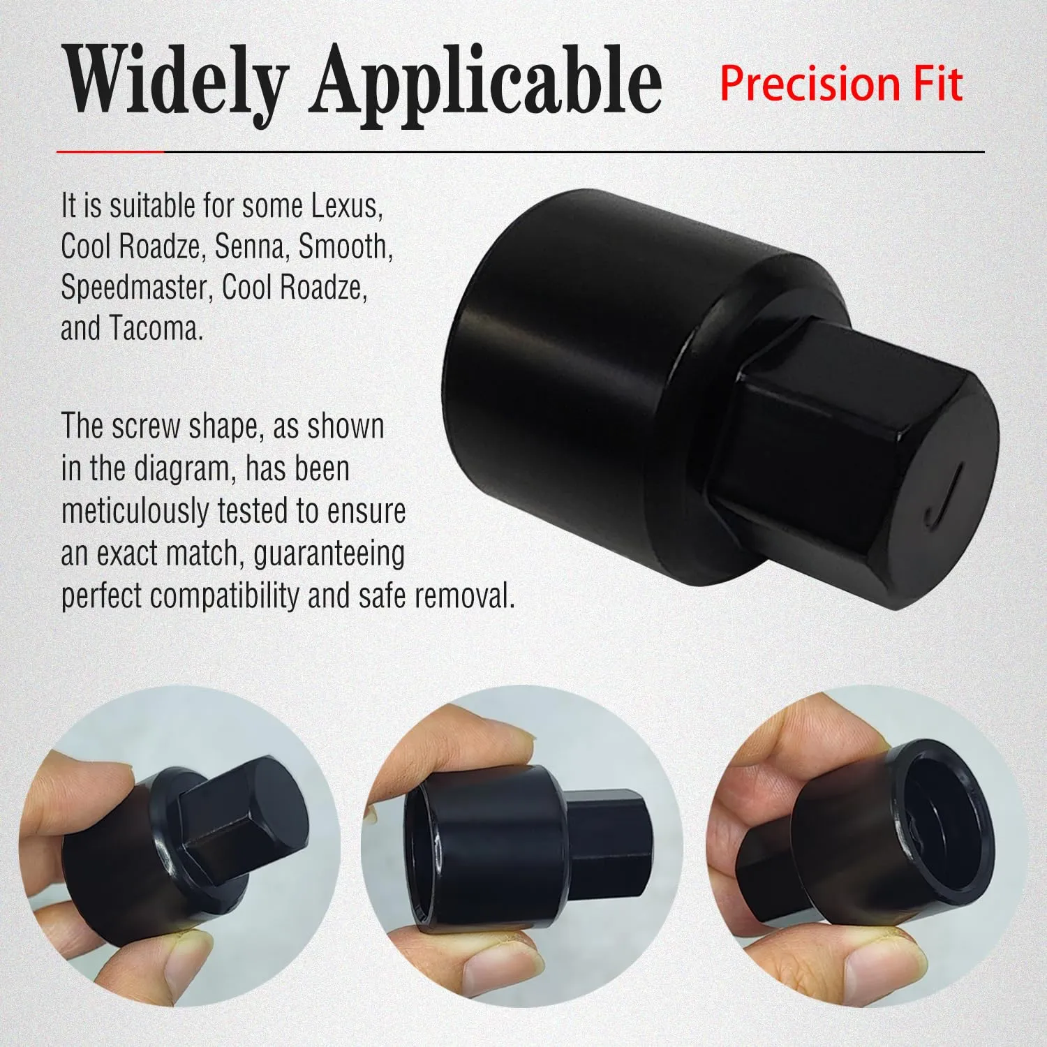 J-Wheel Locking Nut Key Compatible with Toyota Models, Lexus, Tacoma, Wheel Lock Nut Socket Adapter, Anti-Theft Lug Removal Tool, Socket Remover Hand Repair Tool