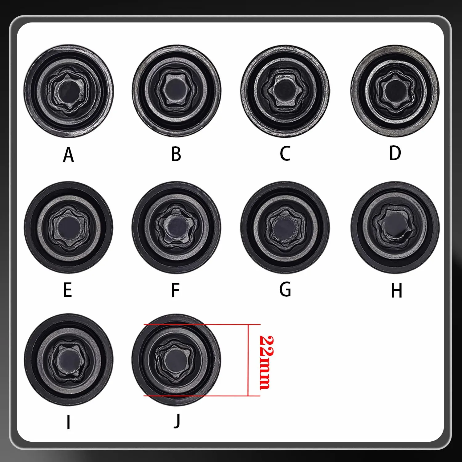 J-Wheel Locking Nut Key Compatible with Toyota Models, Lexus, Tacoma, Wheel Lock Nut Socket Adapter, Anti-Theft Lug Removal Tool, Socket Remover Hand Repair Tool