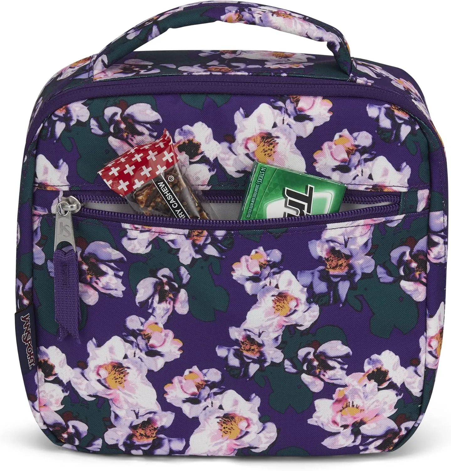 JanSport Lunch Break Insulated Cooler Bag - Leakproof Picnic Tote, Purple Petals