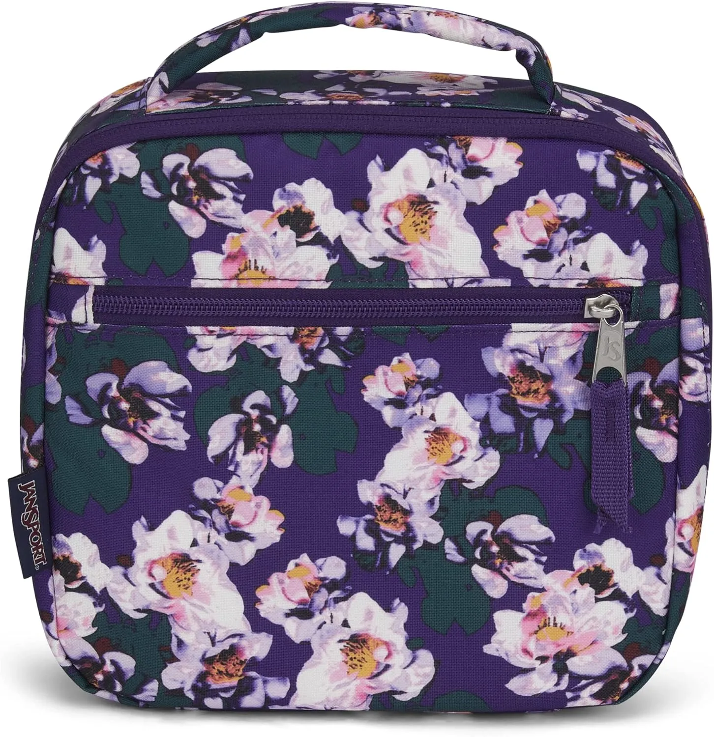 JanSport Lunch Break Insulated Cooler Bag - Leakproof Picnic Tote, Purple Petals