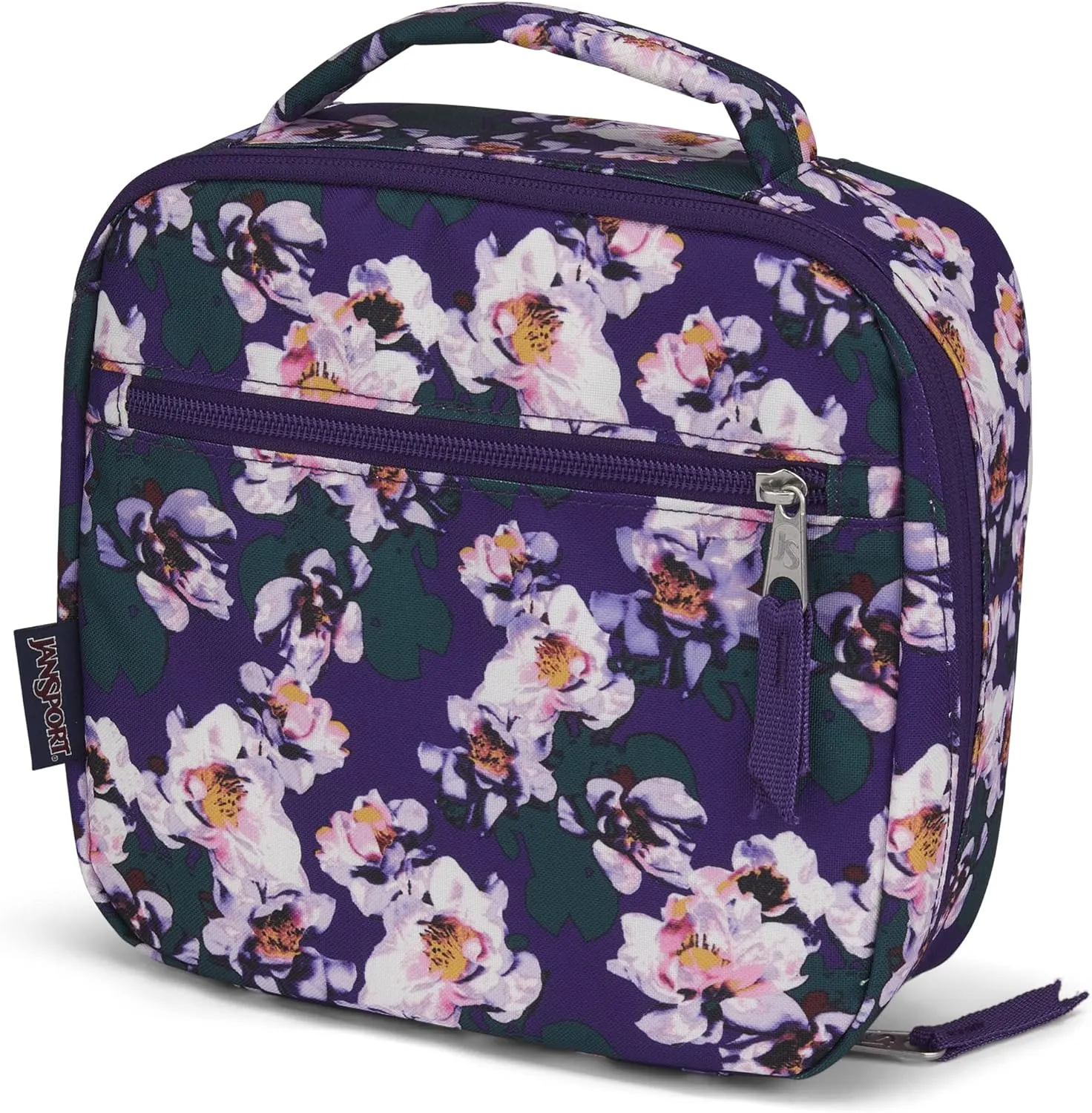 JanSport Lunch Break Insulated Cooler Bag - Leakproof Picnic Tote, Purple Petals