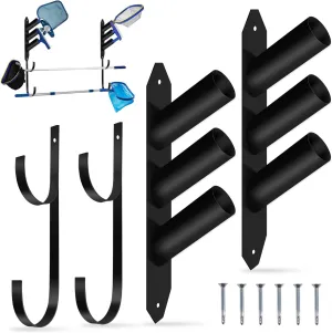 Jantens Swimming Pool Accessory and Equipment Organizer, Pool Maintenance Tool Organizer for Pool Vacuum, Skimmer Net, Hose, Telescopic Pole and More Above Ground Pool Accessories