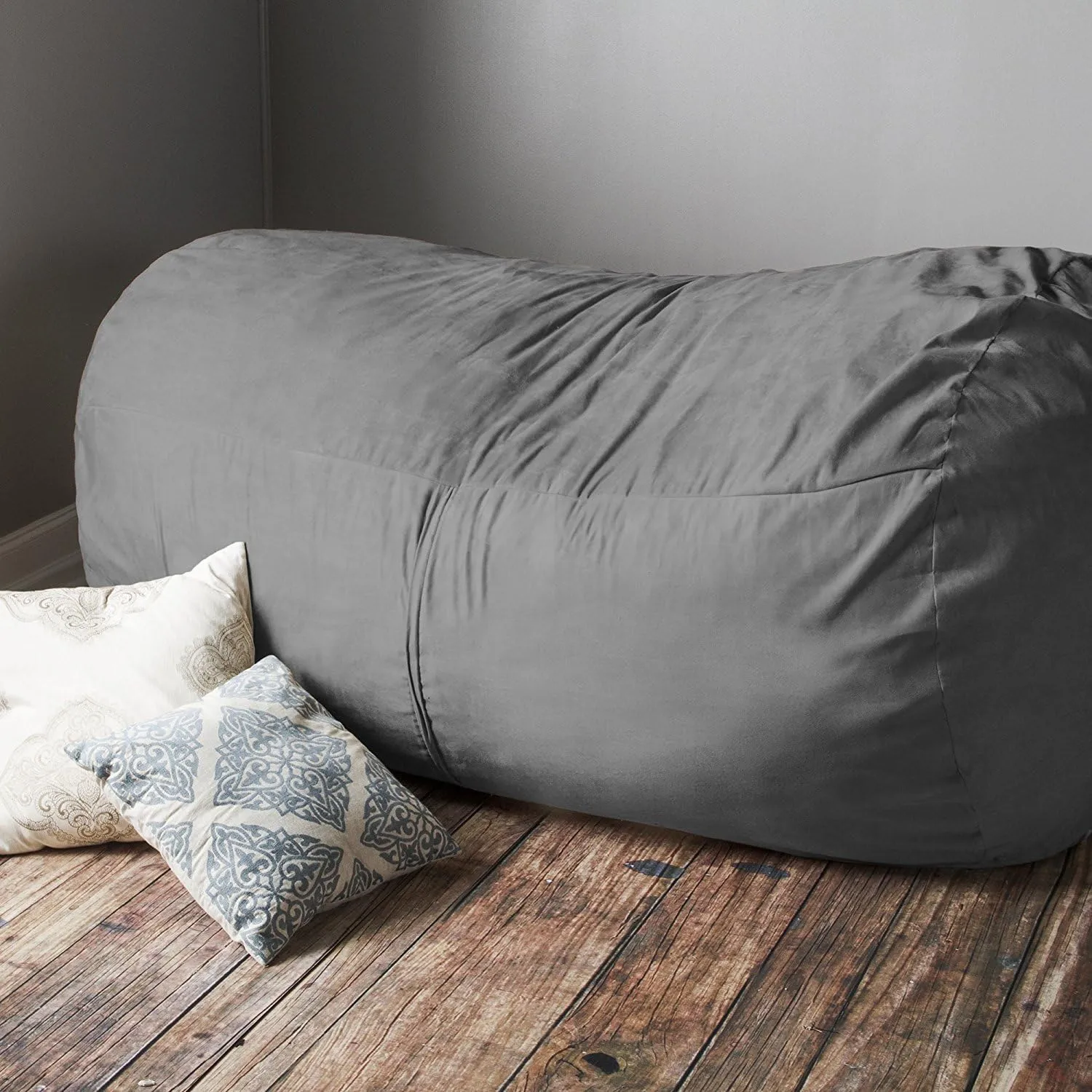 Jaxx 7 Foot Bean Bag Sofa, Charcoal