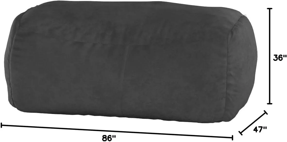 Jaxx 7 Foot Bean Bag Sofa, Charcoal