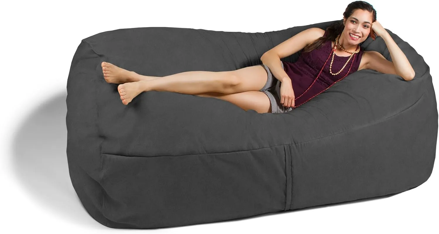 Jaxx 7 Foot Bean Bag Sofa, Charcoal