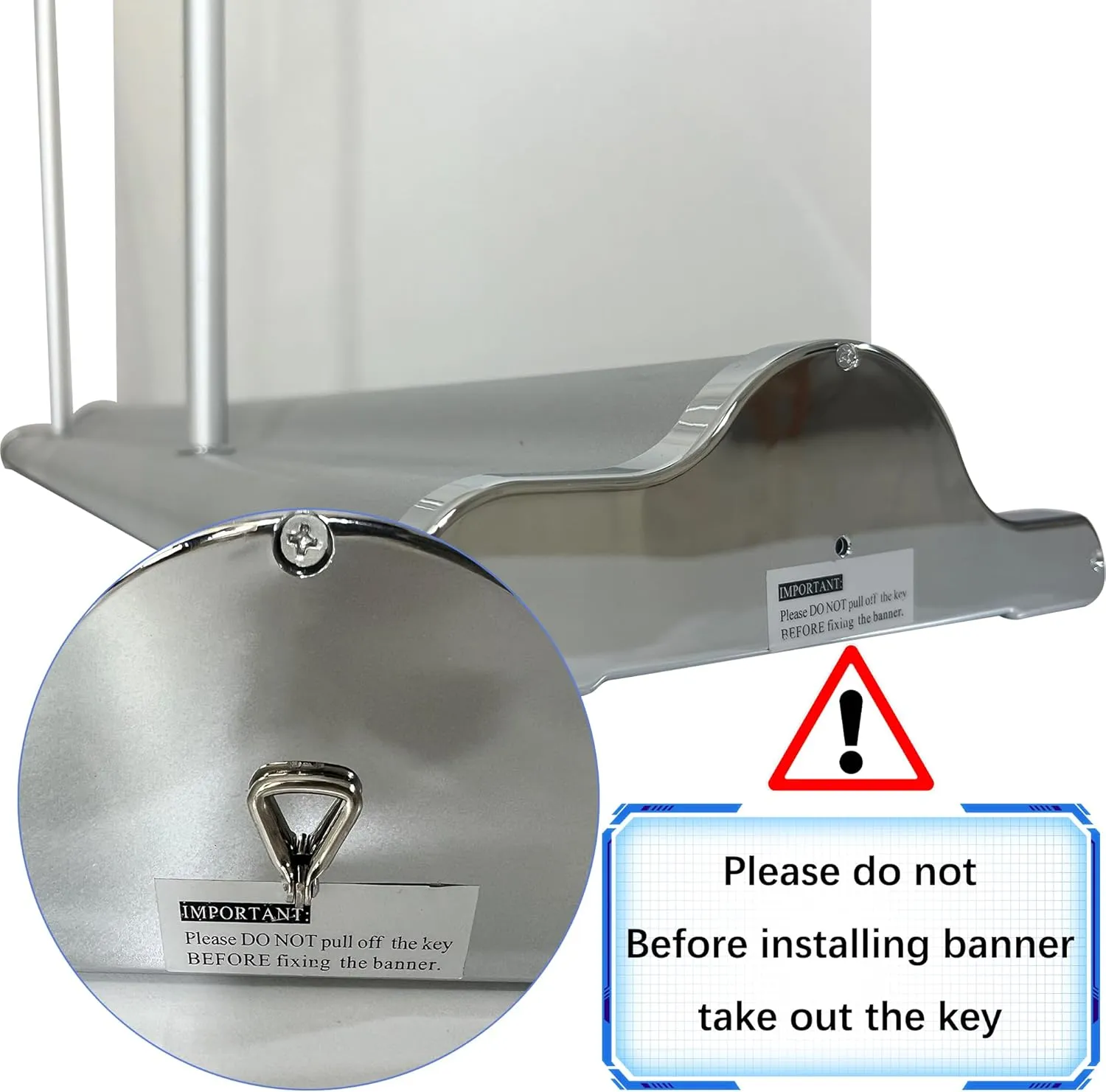 JUST 4 SIGNS NEW DELUXE Retractable Banner Stand with Widened Base and Padded Portable Oxford Bag (60" x 65 ～ 90"（WxH）)