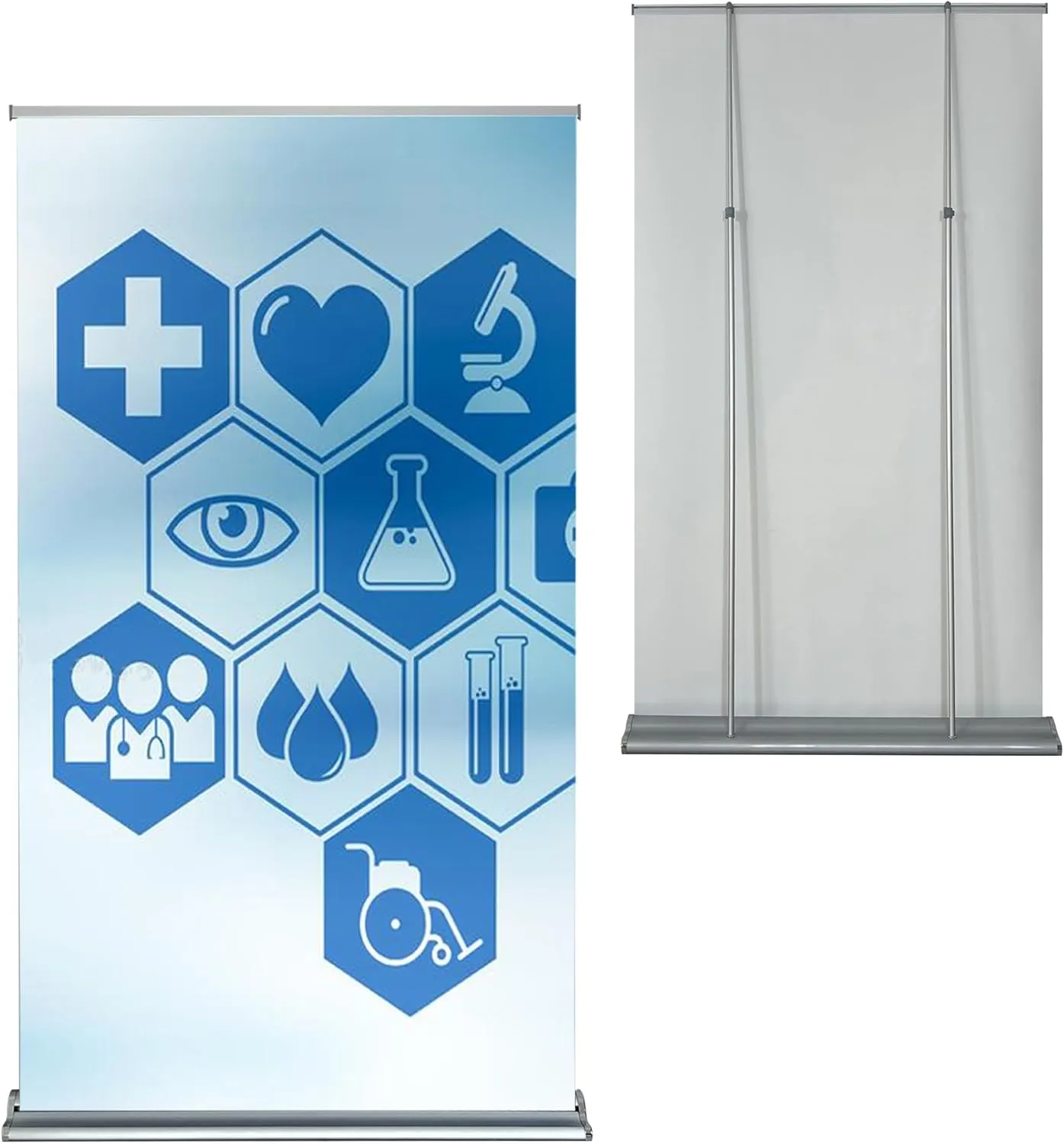 JUST 4 SIGNS NEW DELUXE Retractable Banner Stand with Widened Base and Padded Portable Oxford Bag (60" x 65 ～ 90"（WxH）)
