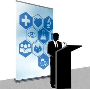 JUST 4 SIGNS NEW DELUXE Retractable Banner Stand with Widened Base and Padded Portable Oxford Bag (60" x 65 ～ 90"（WxH）)