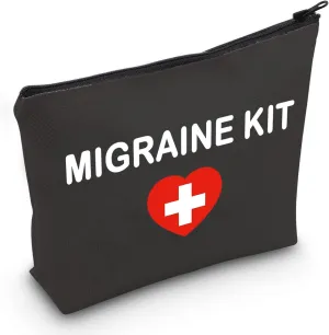 JXGZSO Migraine Medication Bag Pouch for Meds - Gift for Migraine Sufferer (MIGRAINE KIT B)
