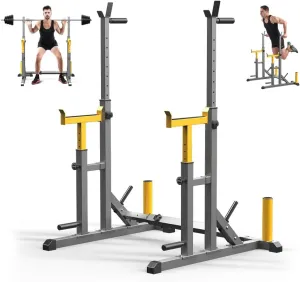 K KiNGKANG Adjustable Squat Rack,Multi-Function Barbell Rack for Weight Lifting and Home Gym Fitness Workout Portable Squat Bench Press,Load 690LBS