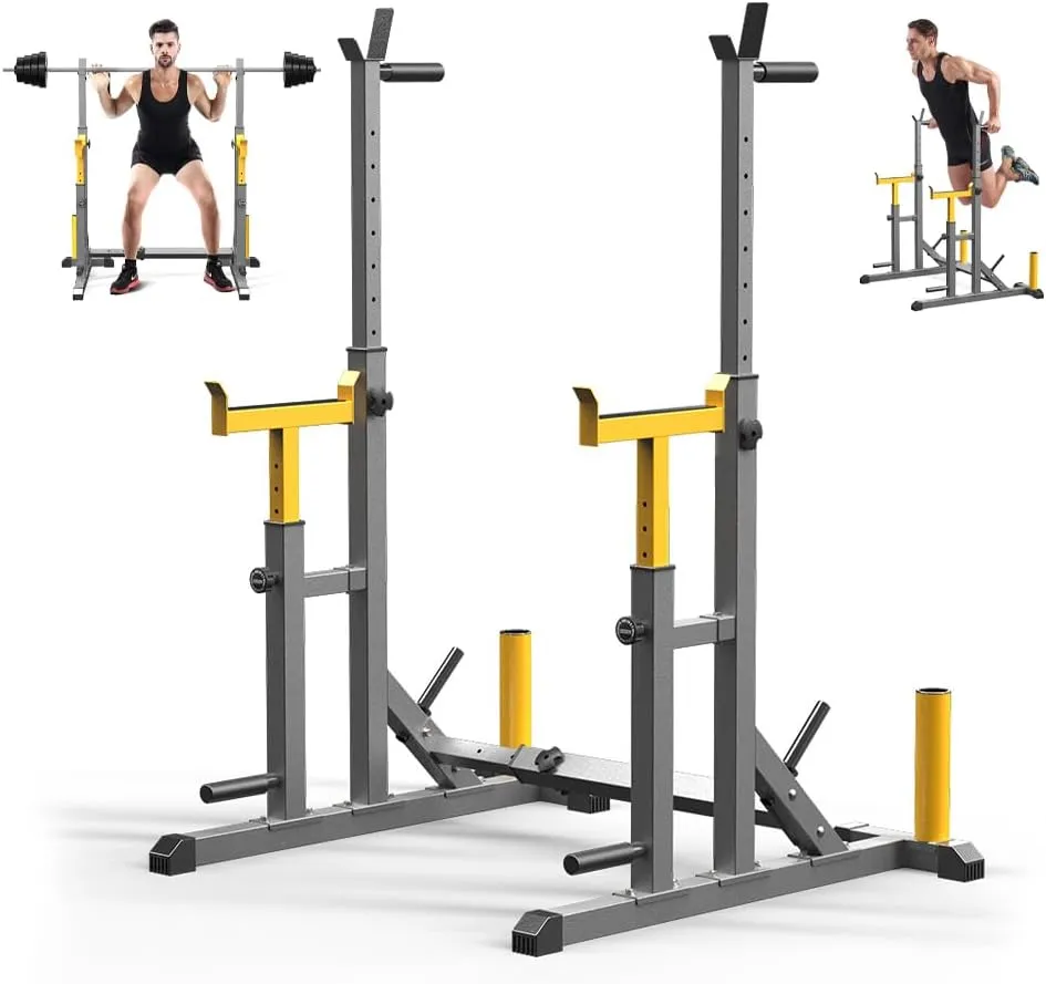 K KiNGKANG Adjustable Squat Rack,Multi-Function Barbell Rack for Weight Lifting and Home Gym Fitness Workout Portable Squat Bench Press,Load 690LBS