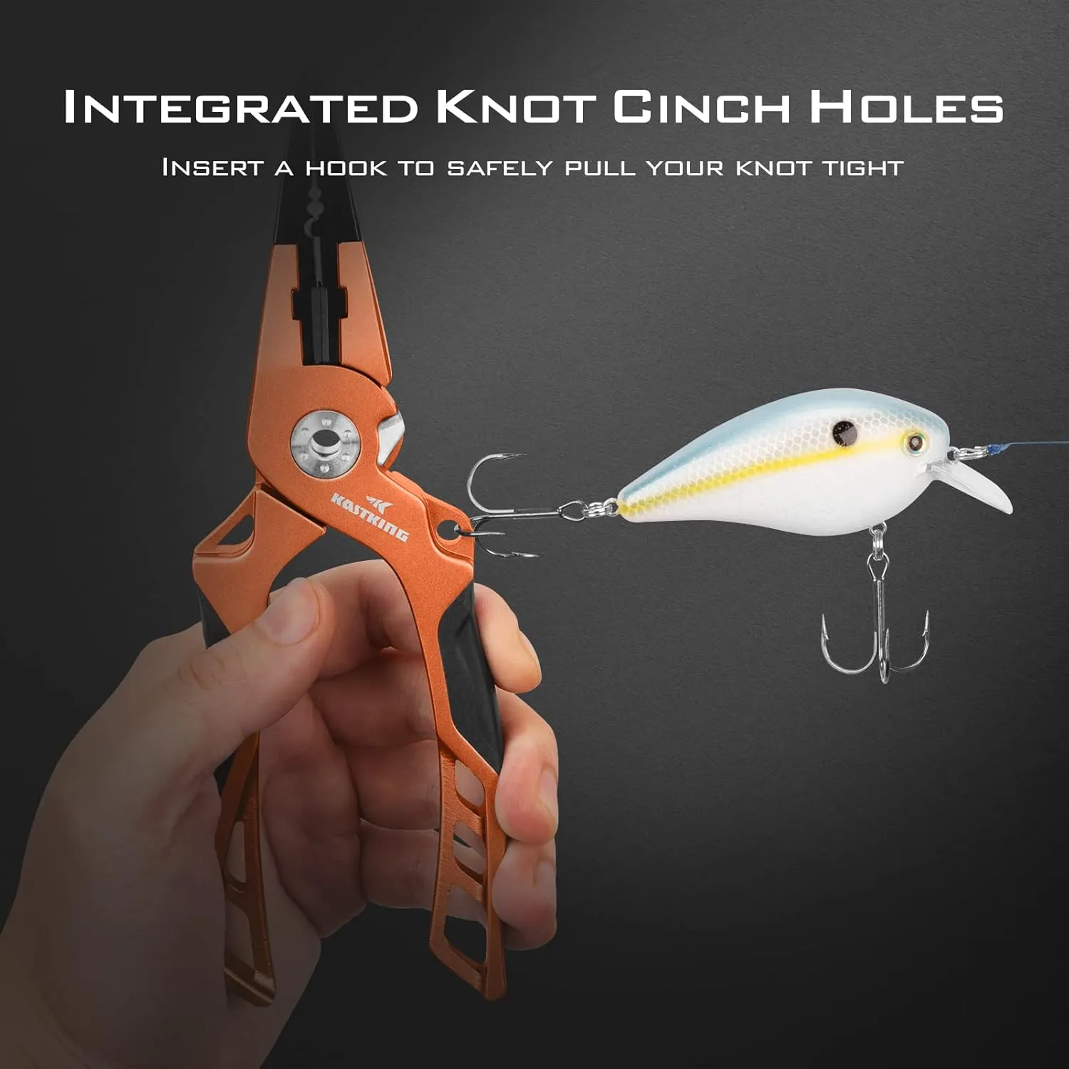 KastKing Gila 7.5-inch Fishing Pliers with Scissor Line Cutters, Aircraft Grade Aluminum Fishing Gear, Saltwater Resistant Fishing Tools, Non-Slip Rubber Handle