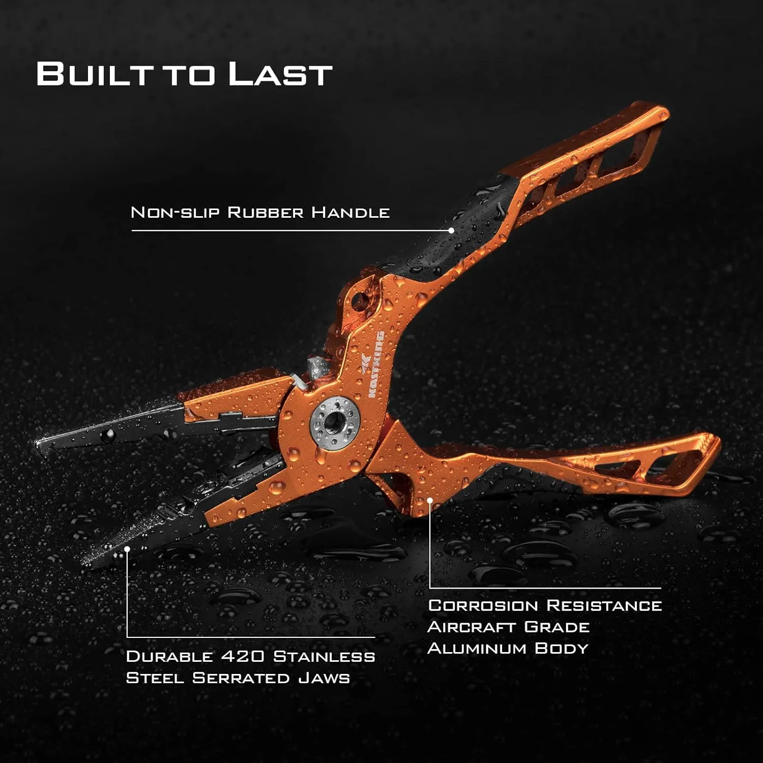 KastKing Gila 7.5-inch Fishing Pliers with Scissor Line Cutters, Aircraft Grade Aluminum Fishing Gear, Saltwater Resistant Fishing Tools, Non-Slip Rubber Handle
