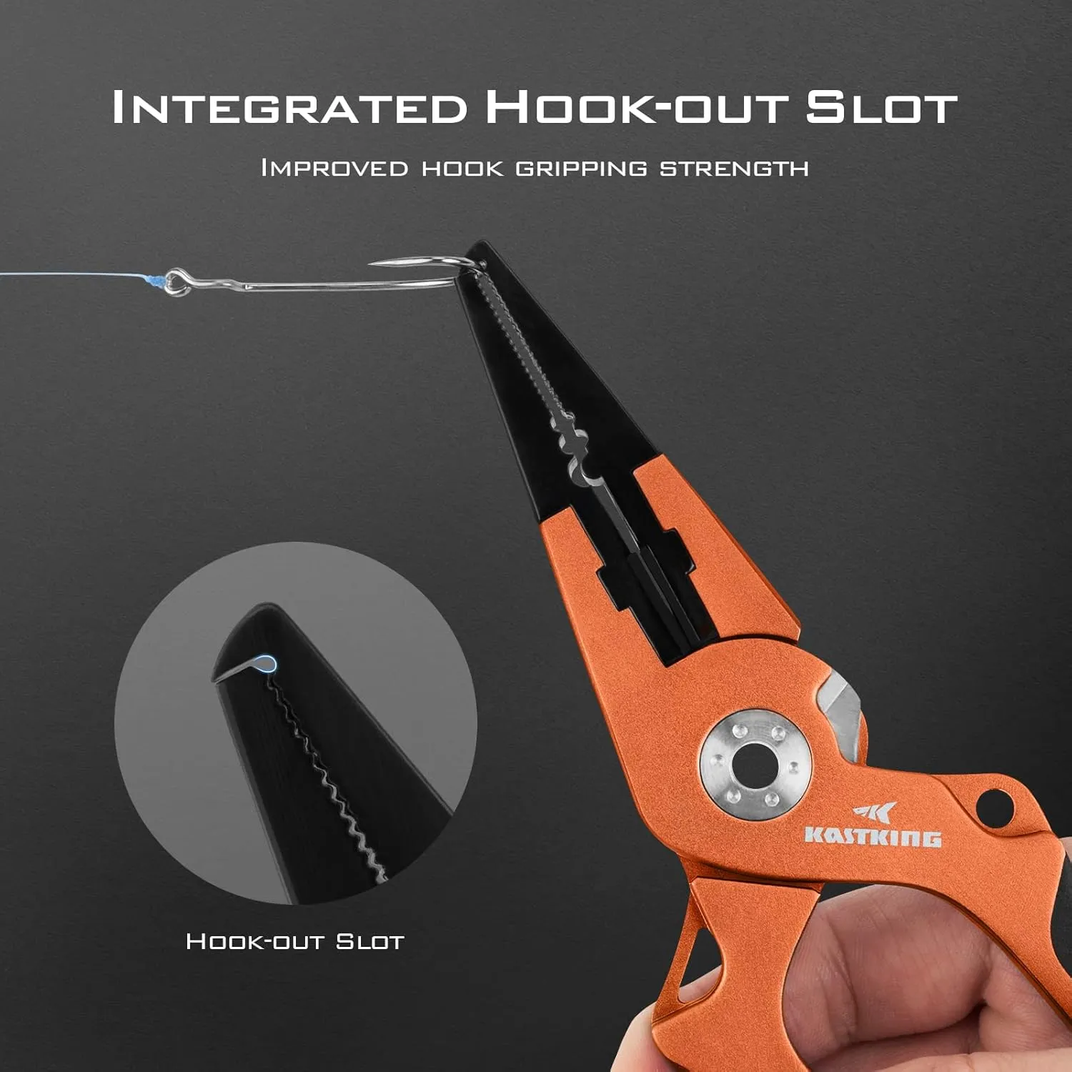 KastKing Gila 7.5-inch Fishing Pliers with Scissor Line Cutters, Aircraft Grade Aluminum Fishing Gear, Saltwater Resistant Fishing Tools, Non-Slip Rubber Handle