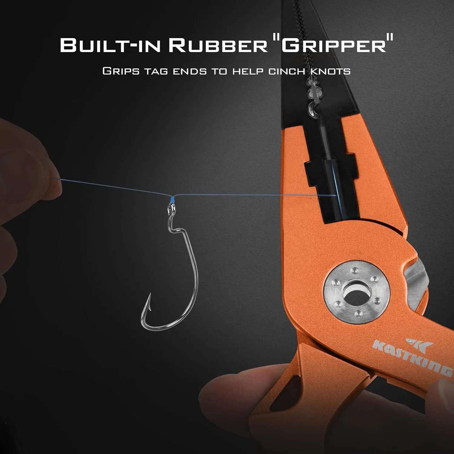 KastKing Gila 7.5-inch Fishing Pliers with Scissor Line Cutters, Aircraft Grade Aluminum Fishing Gear, Saltwater Resistant Fishing Tools, Non-Slip Rubber Handle