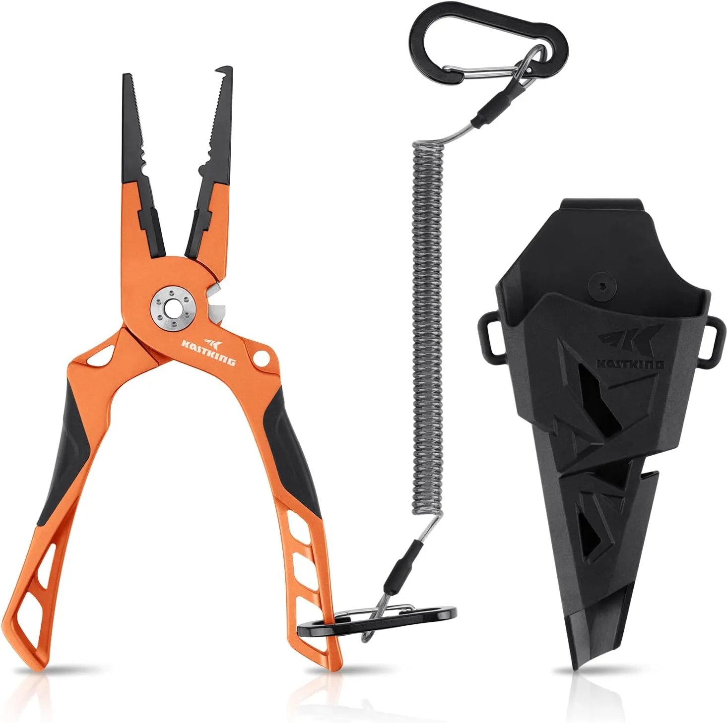 KastKing Gila 7.5-inch Fishing Pliers with Scissor Line Cutters, Aircraft Grade Aluminum Fishing Gear, Saltwater Resistant Fishing Tools, Non-Slip Rubber Handle