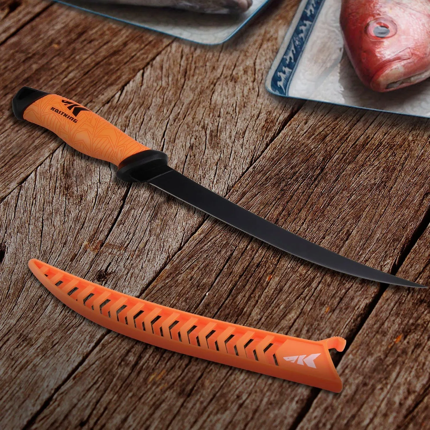 KastKing Speed Demon Pro Fillet Knife - Razor Sharp G4116 German Stainless-Steel Blade, Professional Level Knives for Filleting and Boning, Non-Slip Handles, Includes Protective Sheath