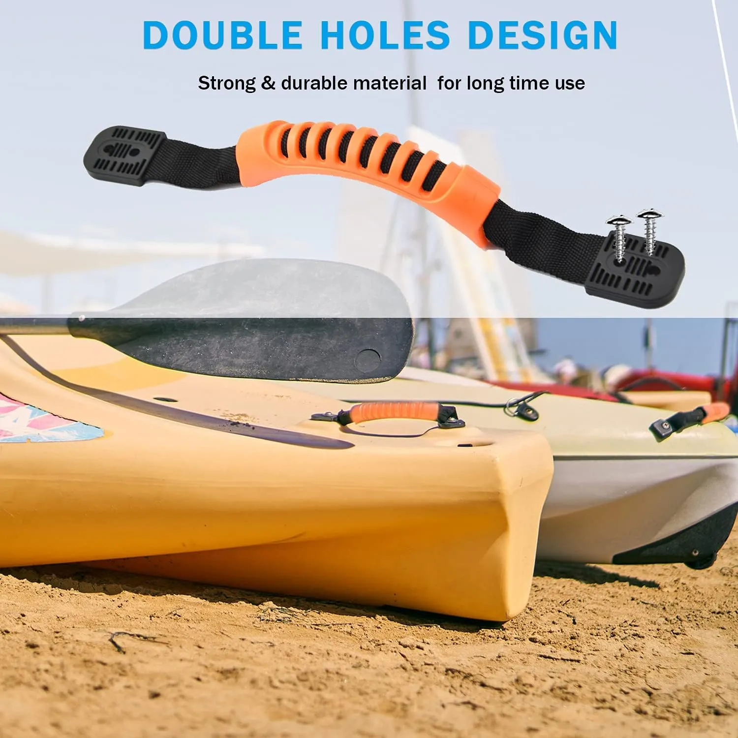 Kayak Carry Handle Rigging Kit -Kayak Canoe Carry Handles, 15 FT 6mm Elastic Bungee Cord Replacement Parts for Kayaks Canoes Boat Suitcase