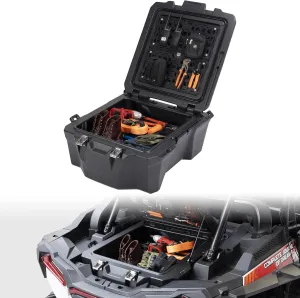 KEMIMOTO 100L (26.4 Gallons) UTV Rear Cargo Storage Box Compatible with 2019-2023 Polaris RZR XP1000 / XP4 1000, Featuring a Tactical Panel and Bed Storage Container