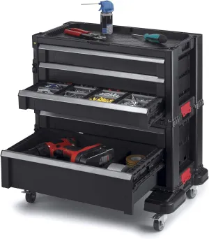 Keter 240762 5 Drawer Modular Garage & Tool Organizer, Black