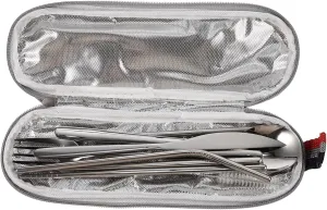 KICHOUSE Stainless Steel Silverware Set Fork Spoon Knife Reusable Tableware for Outdoor Camping Travel Silverware Forks and Spoons