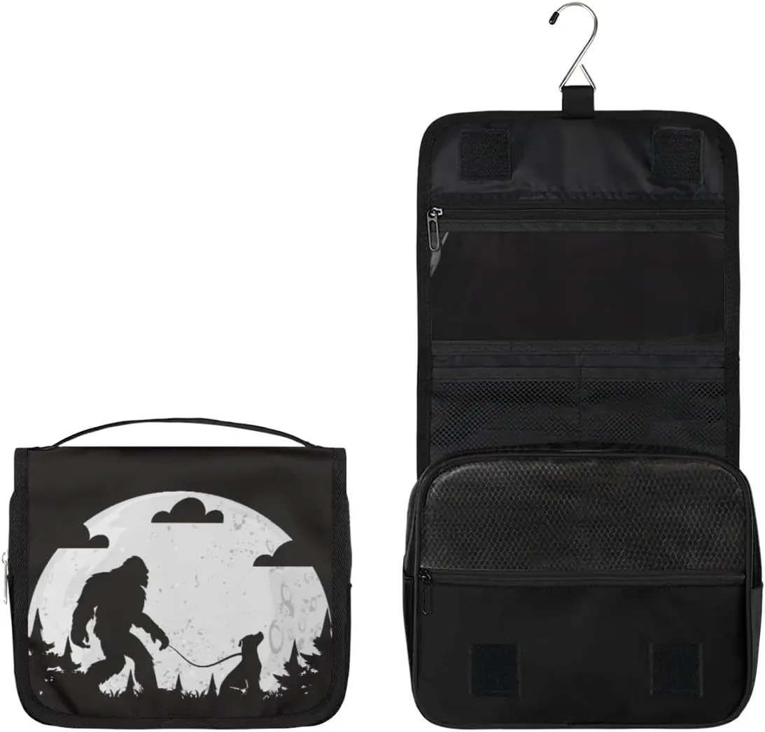 Kids Hanging Toiletry Bag Bigfoot Theme Waterproof Shaving Cosmetic Bag Makeup Kit for Kids Adult Travel Essential