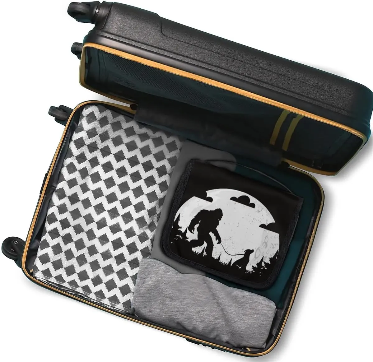 Kids Hanging Toiletry Bag Bigfoot Theme Waterproof Shaving Cosmetic Bag Makeup Kit for Kids Adult Travel Essential
