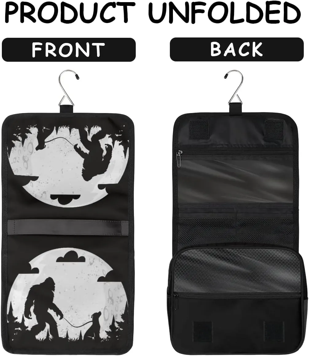 Kids Hanging Toiletry Bag Bigfoot Theme Waterproof Shaving Cosmetic Bag Makeup Kit for Kids Adult Travel Essential