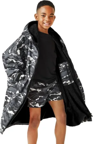 Kids Spirit Of Adventure Changing Robe - Black Camo/Black - 5-9 Yrs