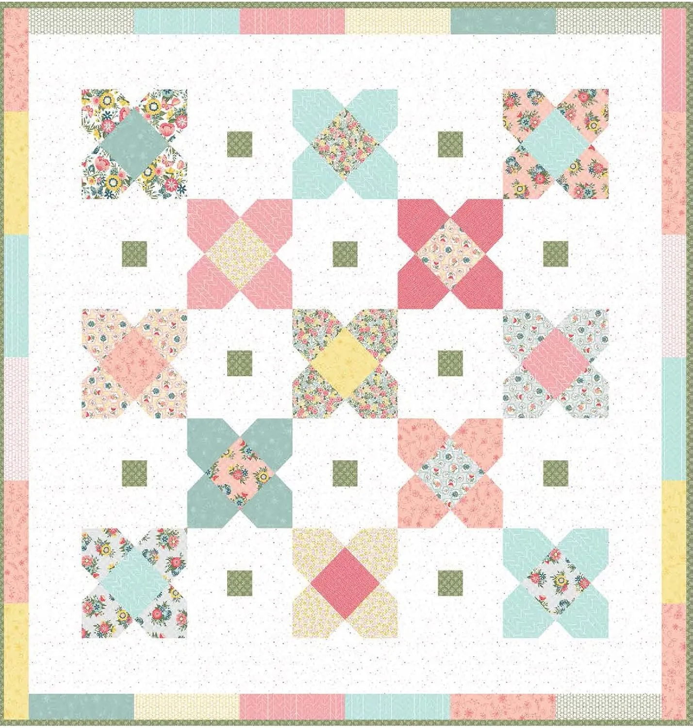 Kim Christopherson Vintage Flora Petals on Point Quilt Kit Maywood Studio