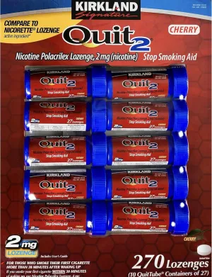 KIRKLAND Signature Quit 2 Nicotine Polacrilex Lozenges, Cherry Flavor, 270 Count