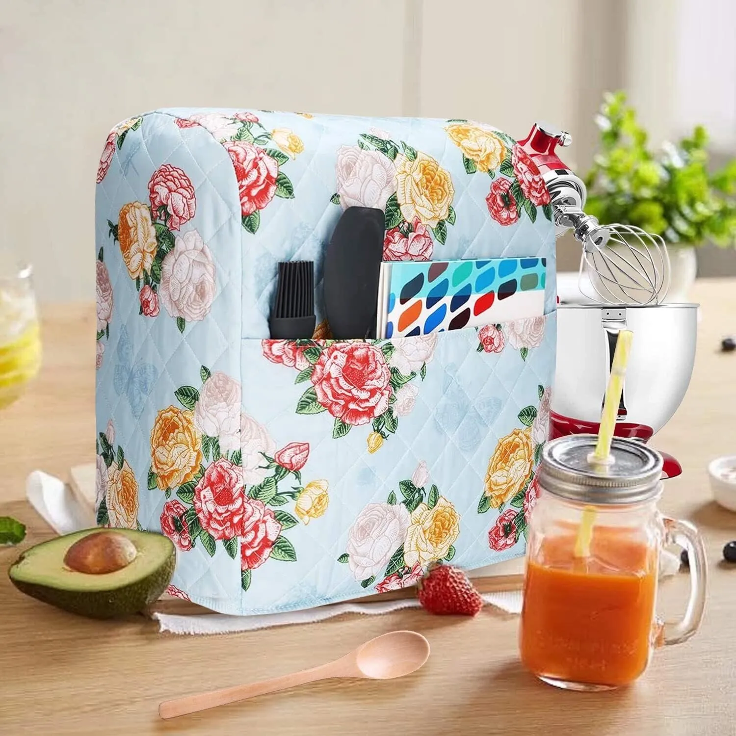 Kitchen Aid Mixer Cover For Woman Pioneer Compatible with 6-8 Quarts Hamilton Stand Mixer/Tilt Head & Bowl Lift Model,Floral Print Accessories