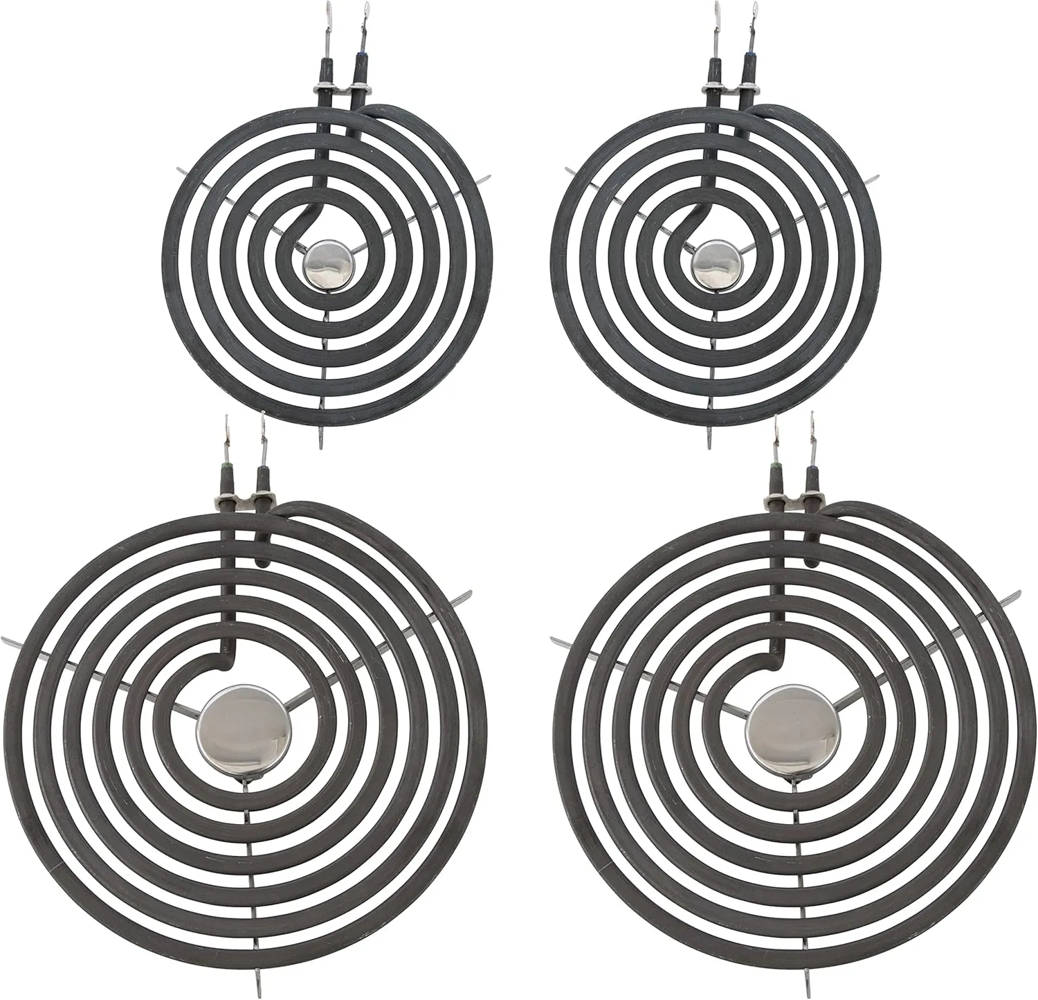 KITCHEN BASICS 101 WB30M1 WB30M2 Replacement Range Stove Top Surface Element Burner Kit for GE and Hotpoint, 4 Pack Includes 2 WB30M1 (6") and 2 WB30M2 (8"), 2912, 340523, 243867, WB30M0001