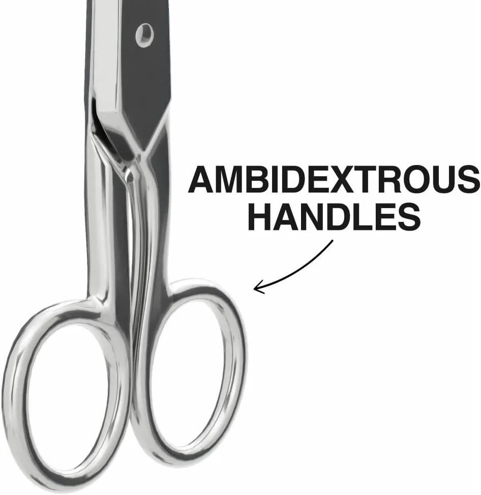 Klein Tools 2100-9 Stainless Steel Electrician Scissors, Made in USA, 5.25-Inch Free-Fall Handle Snips, Stripping Notches, Non-Slip Serrated Blade