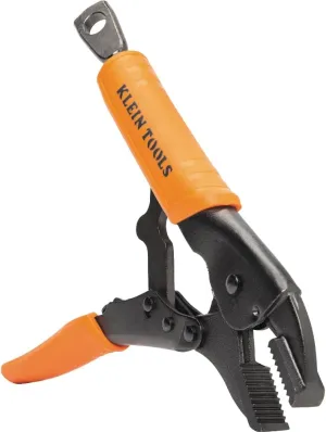 Klein Tools 38642 Locking Pliers with Straight Jaw, Quick Release Handles, Hardened Teeth, Intuitive Thumb Knob, for Universal Use, 10-Inch