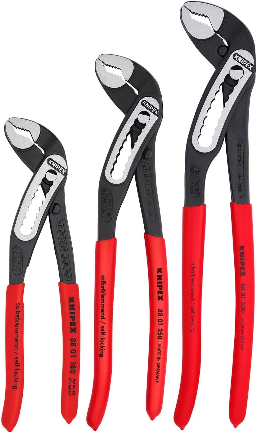 KNIPEX - 00 20 07 US1 Tools - 3 Piece Alligator Pliers Set (7, 10, & 12) (002007US1)