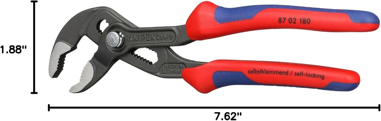 Knipex 8702180 7 1/4-Inch Cobra Pliers - Comfort Grip