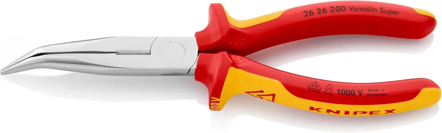 KNIPEX Tools 26 26 200 SB Long Nose Pliers 1000V Insulated, 8-Inch, Multi