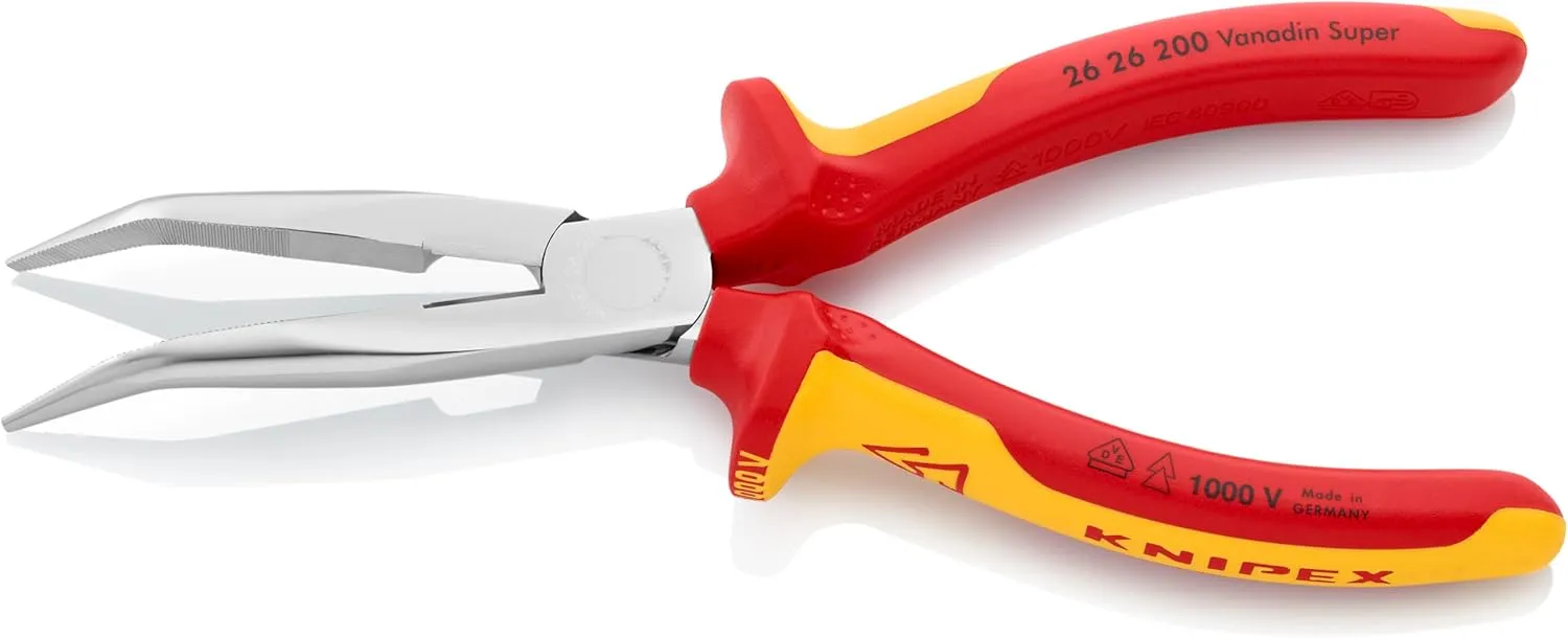 KNIPEX Tools 26 26 200 SB Long Nose Pliers 1000V Insulated, 8-Inch, Multi