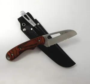 Knives Tested at Sea Pro Wood Offshore System Knife Marlinspike Leather Sheath Rigging Tool System W100P