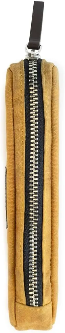 Kolo Parker Mini Pen, Pencil and Marker Case, Compact and Lightweight, Waxed Canvas, Ochre