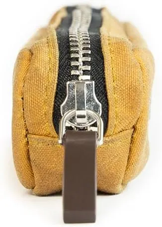 Kolo Parker Mini Pen, Pencil and Marker Case, Compact and Lightweight, Waxed Canvas, Ochre