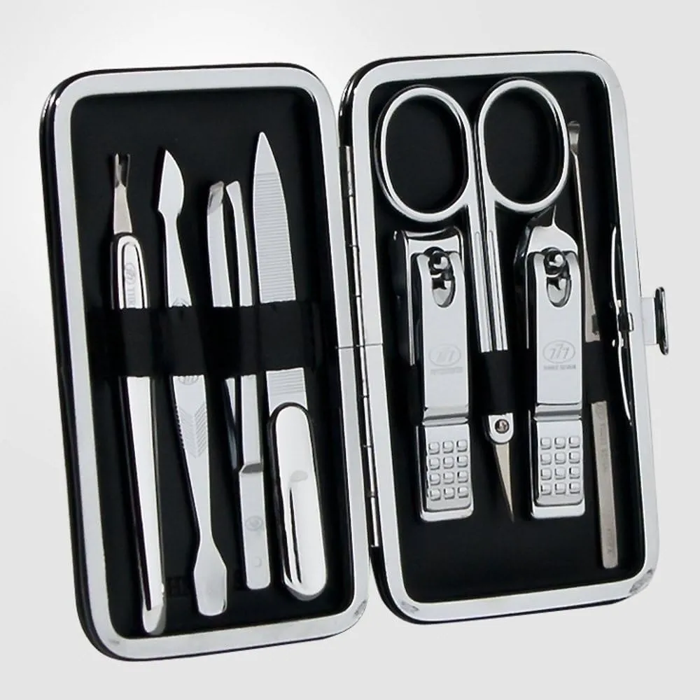 Korean Nail Clipper! World No. 1. Three Seven (777) Premium Quality Gift Travel Manicure Grooming Kit Nail Clipper Set (8 PCs, 377BVC), MADE IN KOREA, SINCE 1975