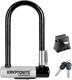 Kryptonite Kryptolok Mini-7 Bike U-Lock, Heavy Duty Anti-Theft Bicycle U Lock, 12.7mm Shackle with Mounting Bracket and Keys, High Security Lock for Bicycles Scooters