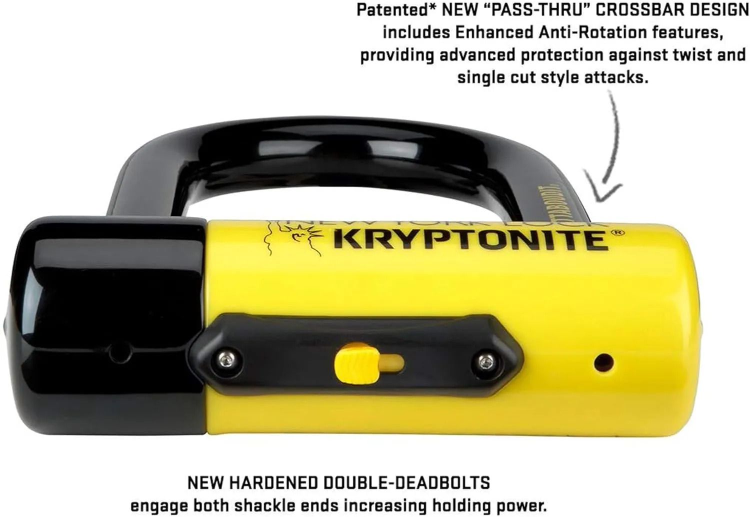 Kryptonite New York Fahgettaboutit Mini Bike U-Lock, Heavy Duty Anti-Theft Bicycle U Lock, 18mm Shackle with Keys, Ultimate Security Lock for Bicycles E-Bikes Scooters,Black