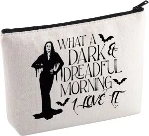 KUIYAI AD Family TV Series Merchandise Makeup Bag Morticia Fans Gift Horror Movie Lovers Gift With A Dark And Dreadful Morning Love It Cosmetic Bag (Dark&Dreadful Mup)