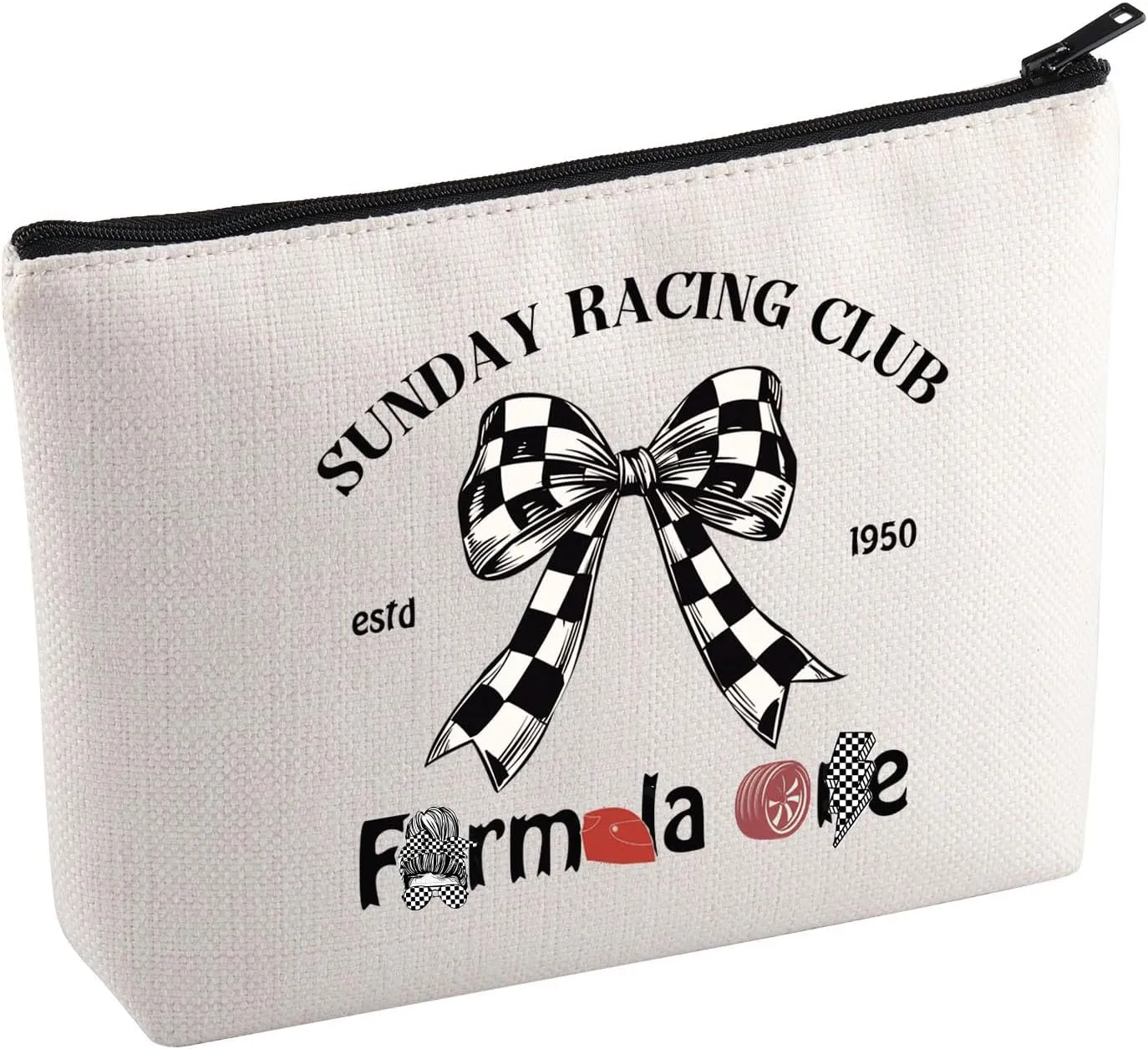 KUIYAI Racing Merchandise Cosmetic Bag Sunday Racing Club Makeup Bag Aesthetic Racing Gift Motorsport Gift For Fans (SundayRacing Mup)